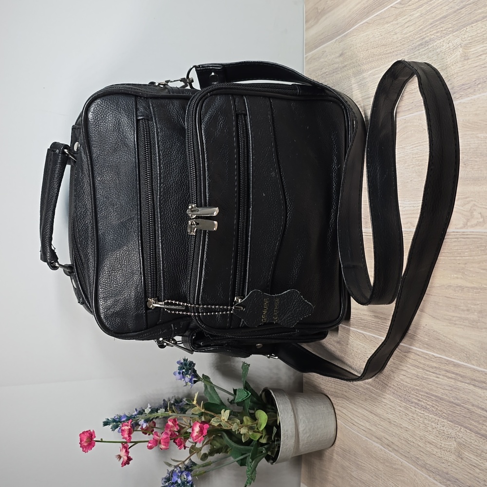 Womens Black Leather Crossbody Bag